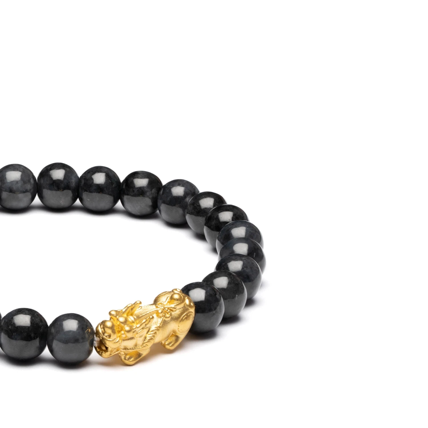 Wealth Guardian Jade Bracelet With Grey And Black Burmese Jadeite 4 Wealth Guardian Jade Bracelet With Grey And Black Burmese Jadeite - Image 2