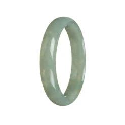 Certified Grade A Grey Traditional Jade Bangle - 56mm Half Moon
