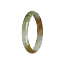 Genuine Type A Green With Honey Burma Jade Bangle Bracelet - 54mm Half Moon
