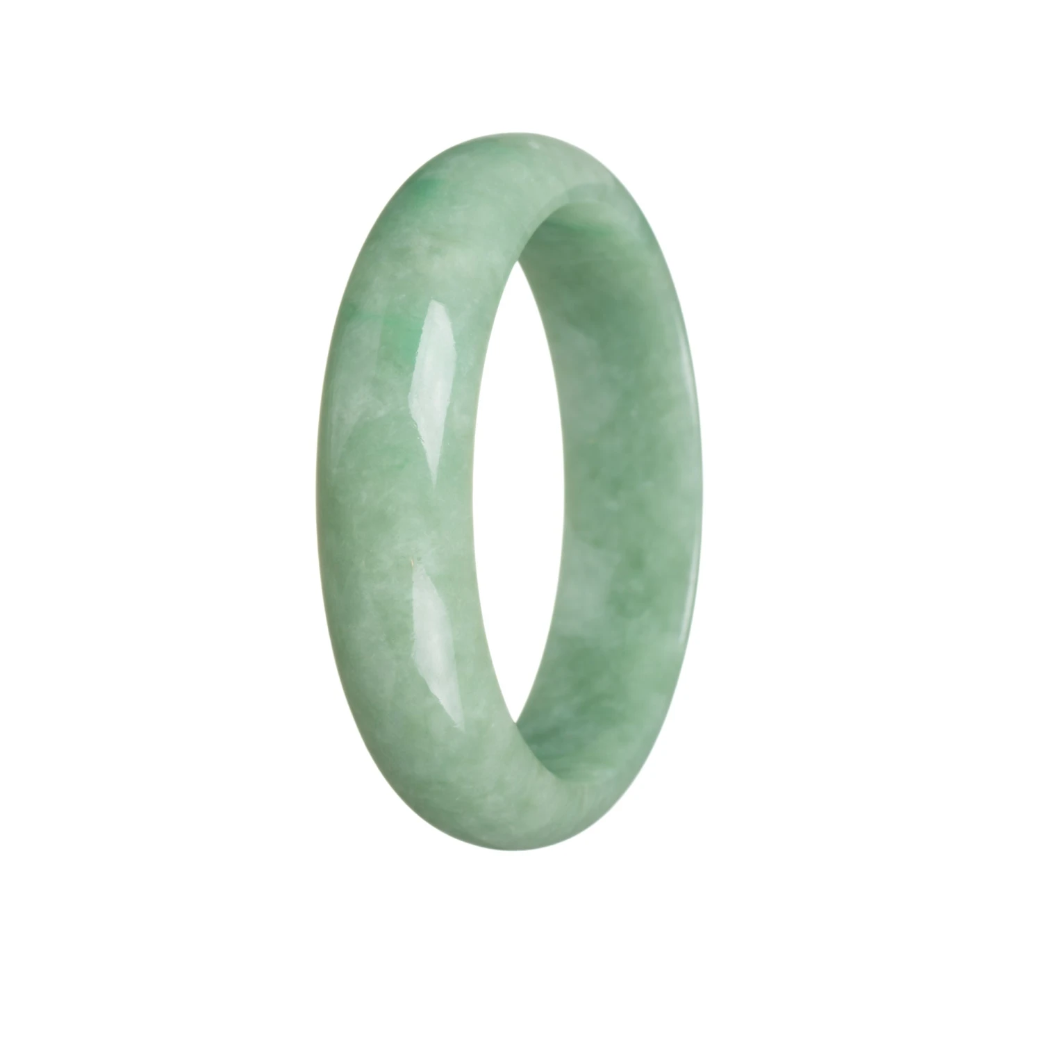 Genuine Grade A Green Jade Bracelet - 59mm Half Moon 3 Genuine Grade A Green Jade Bracelet - 59mm Half Moon