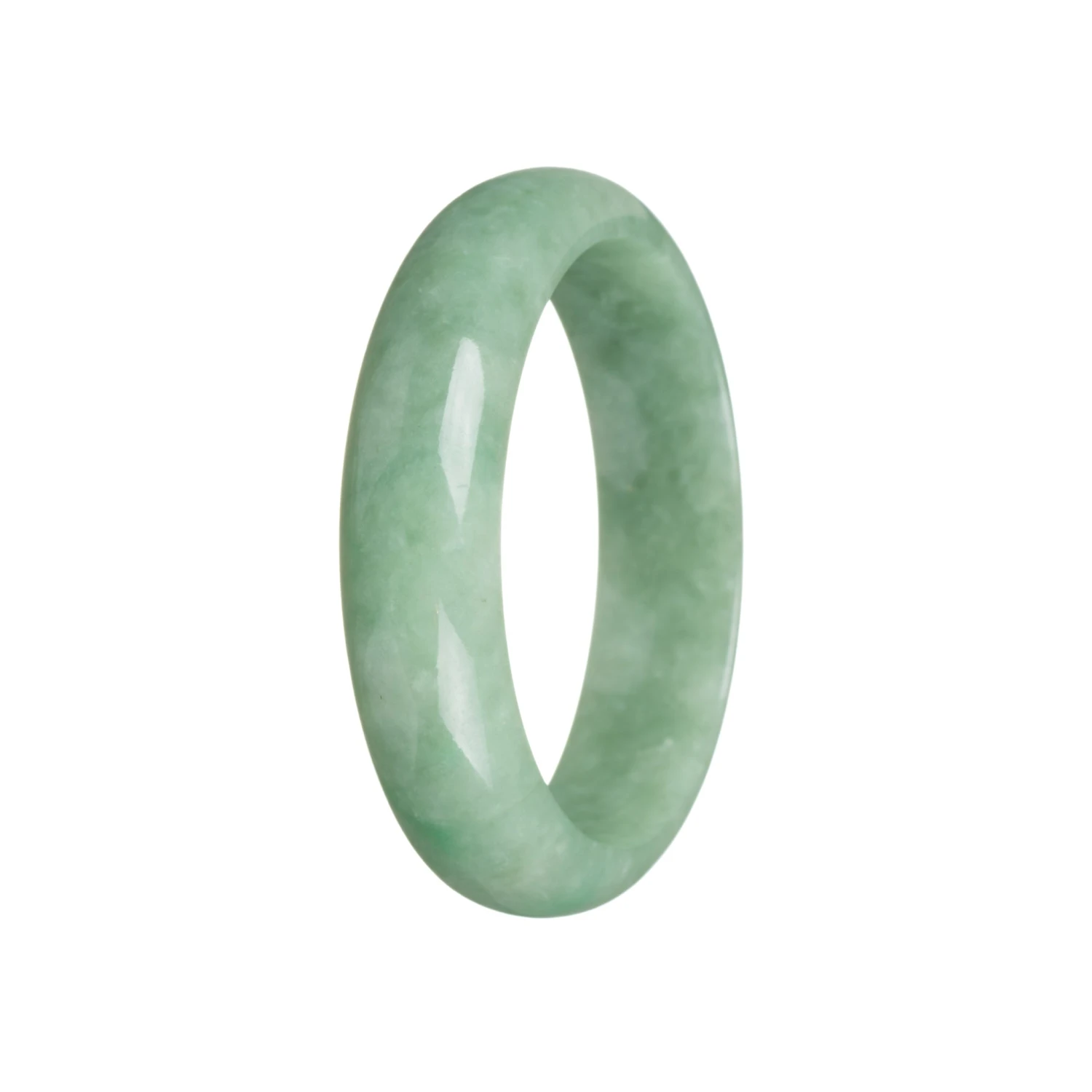 Genuine Grade A Green Jade Bracelet - 59mm Half Moon 5 Genuine Grade A Green Jade Bracelet - 59mm Half Moon - Image 3