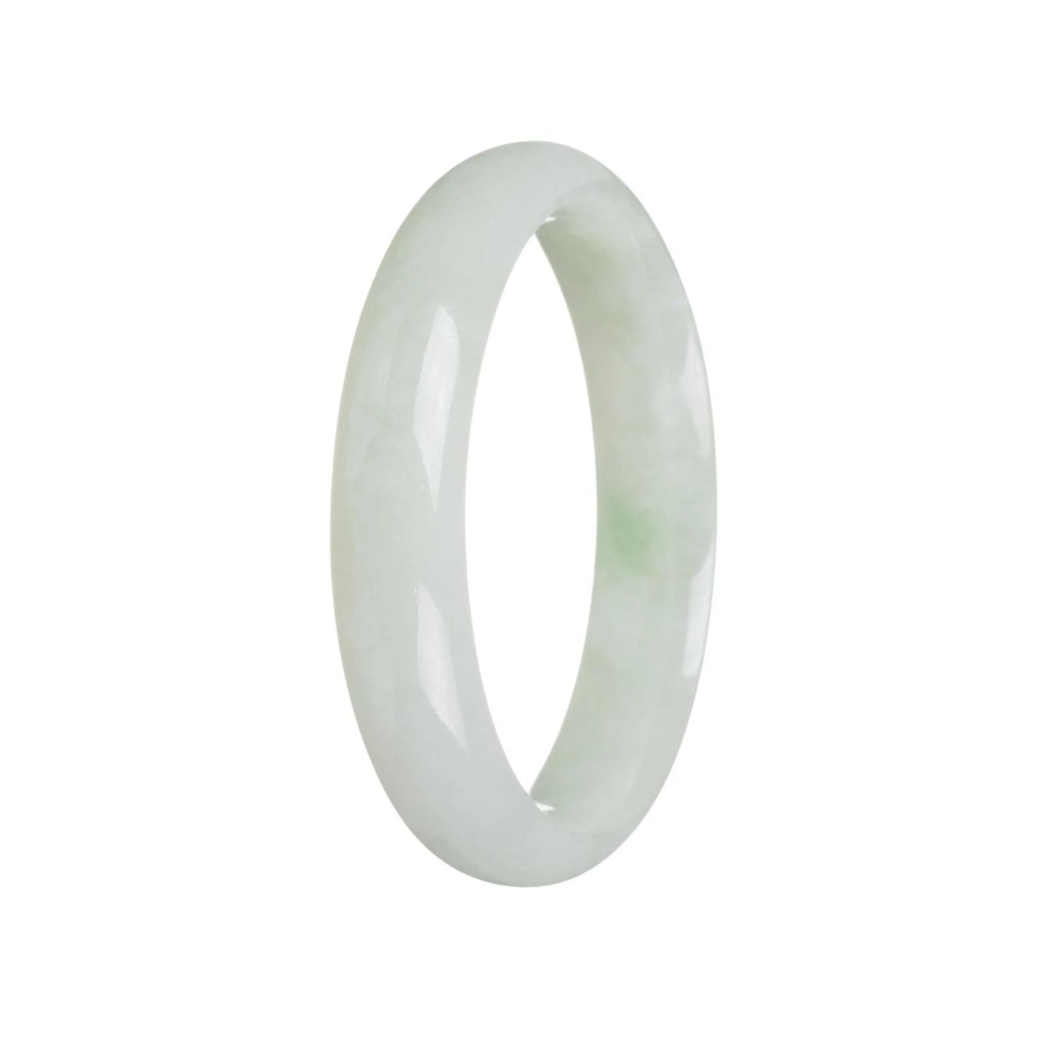 Genuine Natural Pale Green Jade Bracelet - 56mm Half Moon 5 Genuine Natural Pale Green Jade Bracelet - 56mm Half Moon - Image 3