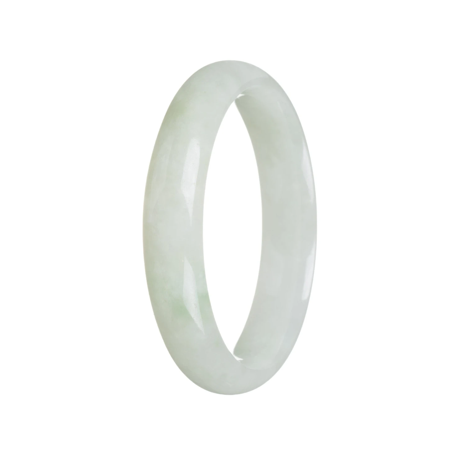 Genuine Natural Pale Green Jade Bracelet - 56mm Half Moon 3 Genuine Natural Pale Green Jade Bracelet - 56mm Half Moon