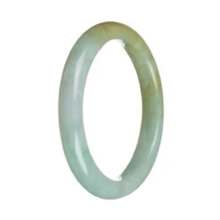 Genuine Type A Green And Brown Jadeite Jade Bracelet - 63mm Semi Round
