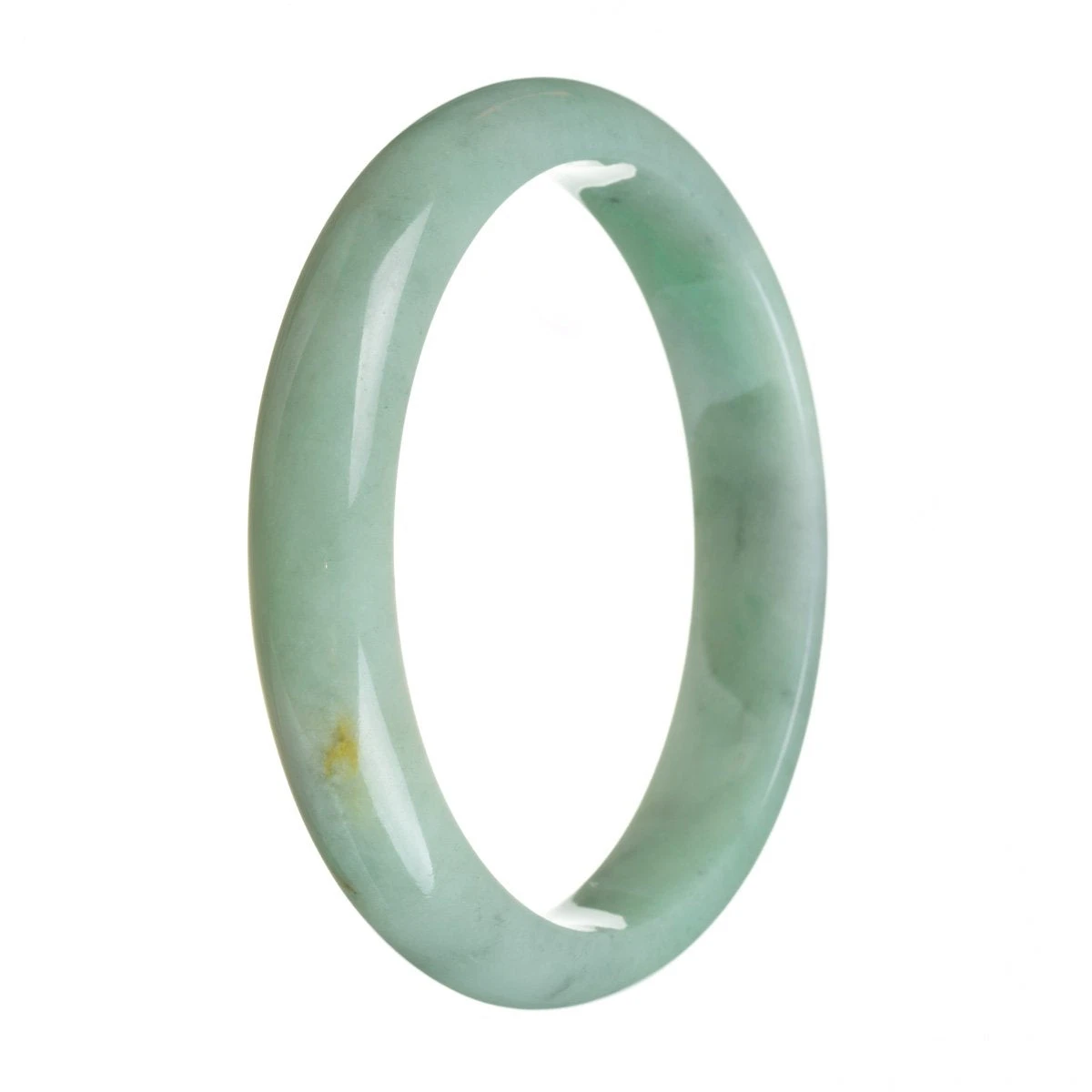 Genuine Natural Light Green Jadeite Bracelet - 83mm Half Moon 4 Genuine Natural Light Green Jadeite Bracelet - 83mm Half Moon - Image 2