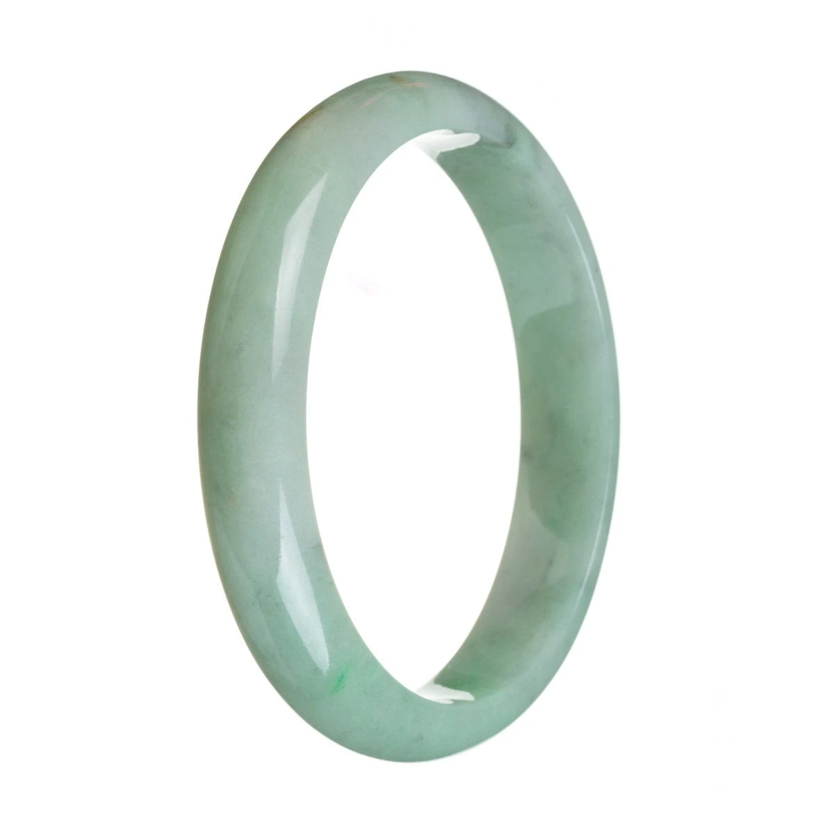 Genuine Natural Light Green Jadeite Bracelet - 83mm Half Moon 5 Genuine Natural Light Green Jadeite Bracelet - 83mm Half Moon - Image 3