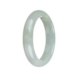 Real Type A Light Green Jadeite Jade Bangle Bracelet - 55mm Half Moon -Jayde Jewelry Outlet 92011439
