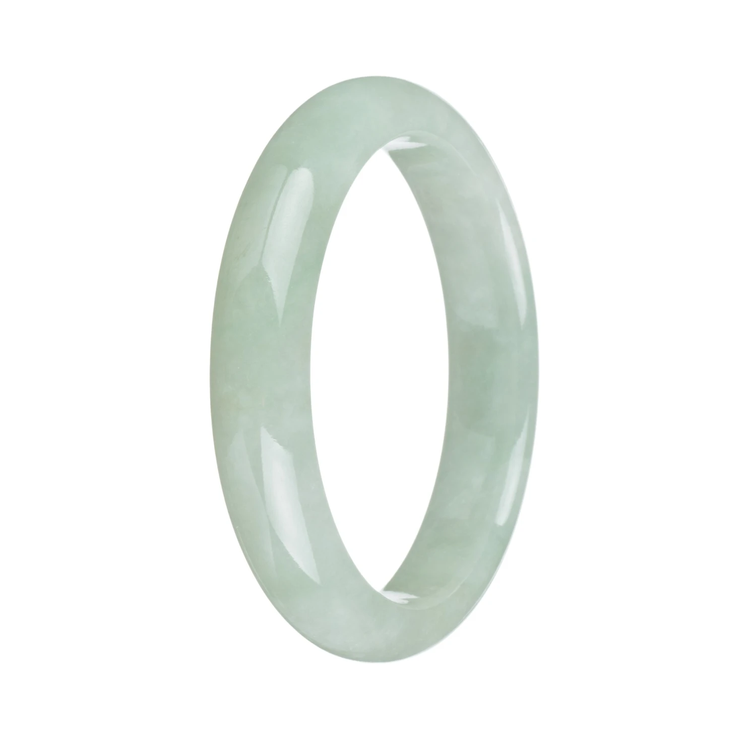 Authentic Grade A Green Jade Bangle Bracelet - 59mm Half Moon 4 Authentic Grade A Green Jade Bangle Bracelet - 59mm Half Moon - Image 2