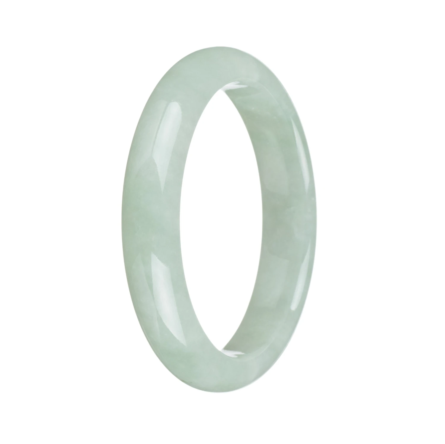 Authentic Grade A Green Jade Bangle Bracelet - 59mm Half Moon 5 Authentic Grade A Green Jade Bangle Bracelet - 59mm Half Moon - Image 3