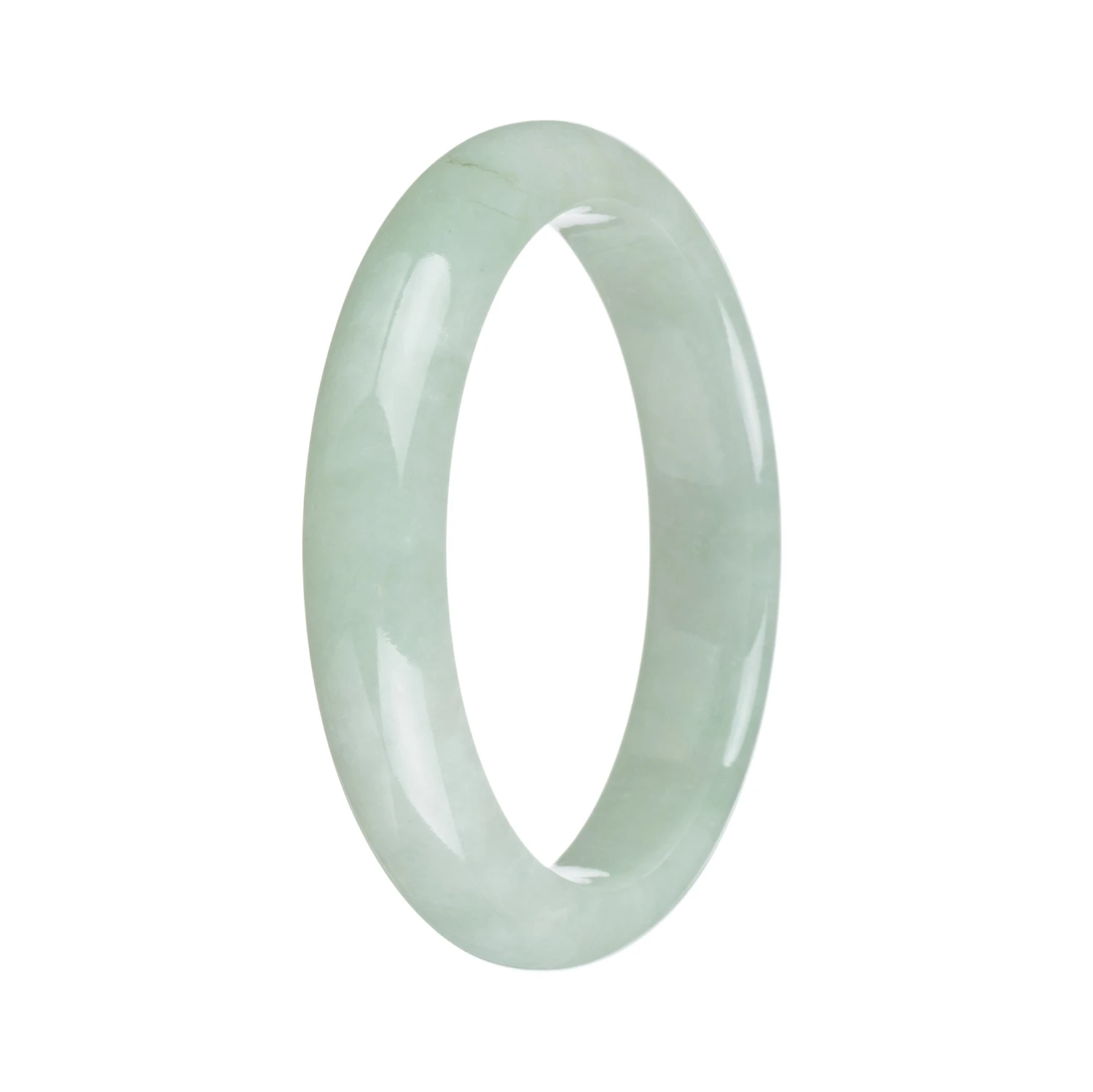 Authentic Grade A Green Jade Bangle Bracelet - 59mm Half Moon 3 Authentic Grade A Green Jade Bangle Bracelet - 59mm Half Moon
