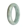 Certified Grade A Brown And Green With Apple Green Spots Burma Jade Bangle - 57mm Half Moon