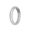 Real Type A Grey With Light Green Burma Jade Bangle - 55mm Half Moon