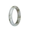 Genuine Grade A White And Brown Pattern Traditional Jade Bangle - 58mm Half Moon