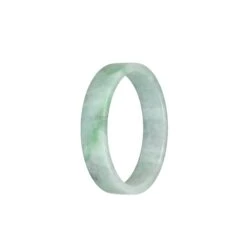Genuine Grade A Green Pattern Jadeite Jade Bangle - 51mm Flat