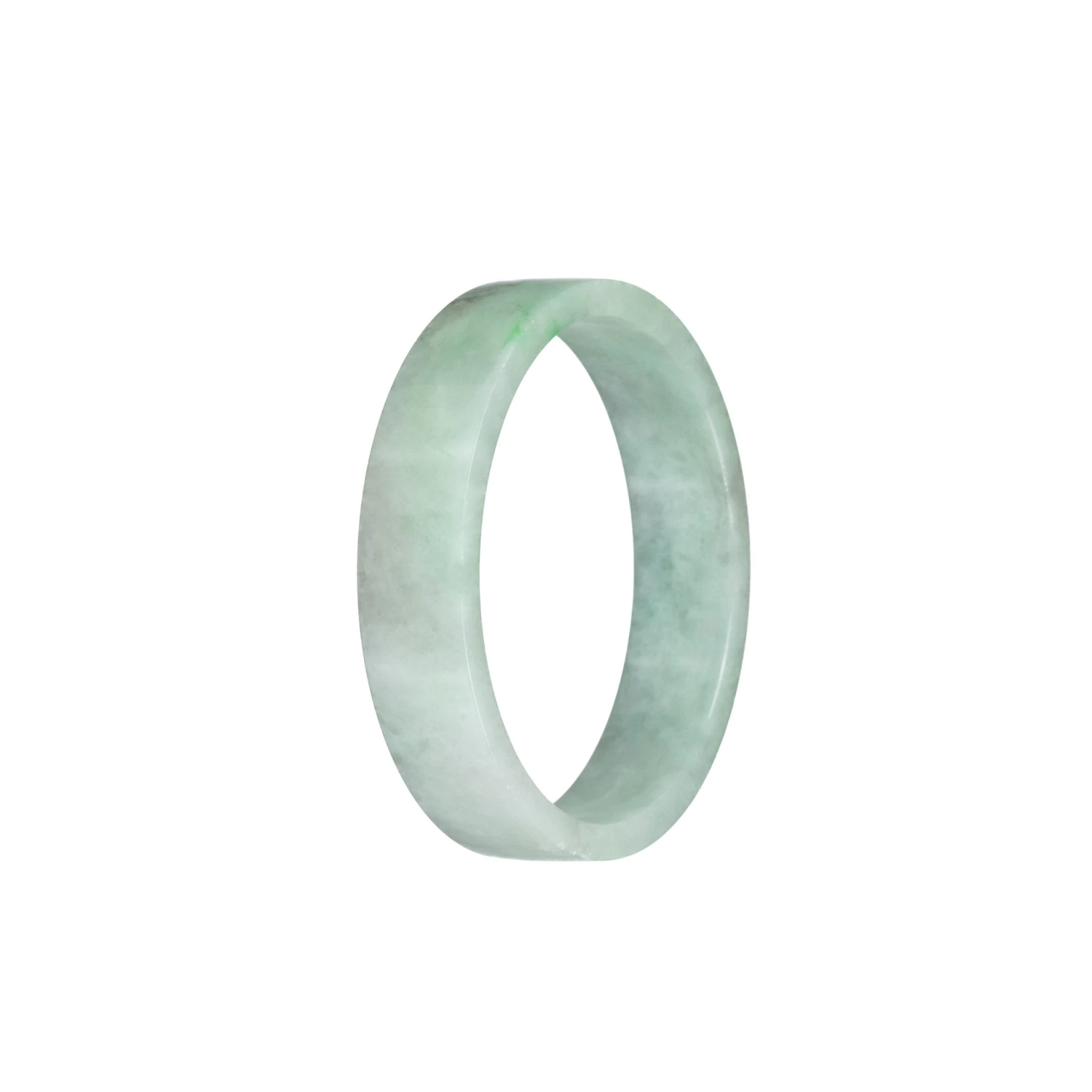 Genuine Grade A Green Pattern Jade Bangle - 51mm Flat 5 Genuine Grade A Green Pattern Jade Bangle - 51mm Flat - Image 3