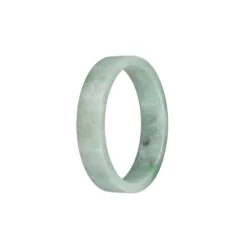 Genuine Grade A Pale Green With Green Pattern Jadeite Bangle - 52mm Flat