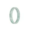 Certified Untreated Pale Green With Green Pattern Traditional Jade Bangle - 52mm Flat