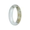 Untreated Pale Green With Olive Green Burmese Jade Bangle - 59mm Half Moon 1 Untreated Pale Green With Olive Green Burmese Jade Bangle - 59mm Half Moon -Jayde Jewelry Outlet 92011886 3
