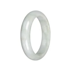 Untreated Pale Green Jadeite Bangle - 59mm Half Moon