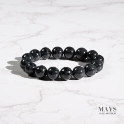 Mens Black Jadeite Jade Bead Bracelet - 13mm -Jayde Jewelry Outlet 92070044