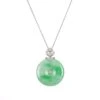 Kingfisher Jade Disc Pendant With Diamonds