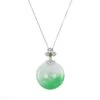 Imperial Green And White Jadeite Disc Pendant