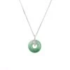 Petite Green Jade Donut Pendant - Leafs