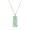 Rectangular Rose Gold Jadeite Jade Pendant - Floral Frame