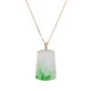 18K Rose Gold Jade Pendant - Floral Frame