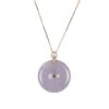 18K Rose Gold Purple Jadeite Disc Pendant