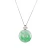 Green And White Flower Disc Pendant