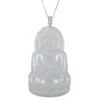 Icy White Guanyin Jadeite Jade Pendant