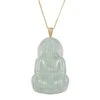 Icy Light Green GuanYin Jade Pendant