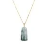 Mini Jade Bamboo Pendant - 18K Yellow Gold