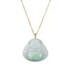 Green And White Laughing Buddha Jade Pendant -Jayde Jewelry Outlet 92090200