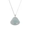 18K White Gold Laughing Buddha Jadeite Jade Pendant -Jayde Jewelry Outlet 92090219