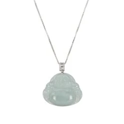 Women's Laughing Buddha Jade Necklace