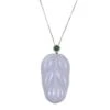 18K White Gold Lavender Leaf Jadeite Jade Pendant