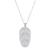 Women's Icy Jadeite Leaf Necklace With Diamond Bail