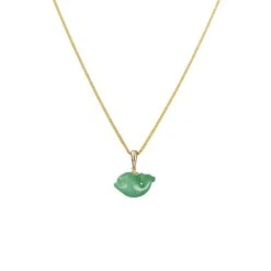 Women's Imperial Green Jade Dolphin Necklace