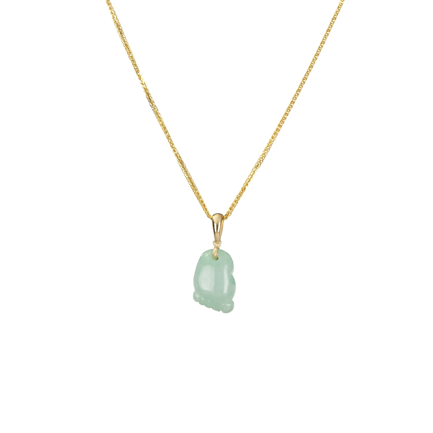 Green Baby Foot Jadeite Jade Pendant -18K Yellow Gold 3 Green Baby Foot Jadeite Jade Pendant -18K Yellow Gold