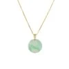 18K Yellow Gold Small Round Jade Pendant - Blossom -Jayde Jewelry Outlet 92090337