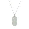 Highly Translucent Jade Leaf Pendant With 18K White Gold 1 Highly Translucent Jade Leaf Pendant With 18K White Gold -Jayde Jewelry Outlet 92090340