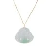 Untreated Laughing Buddha Jadeite Jade Necklace - 18K Yellow Gold