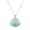 Grade A Happy Buddha Burmese Jade Necklace - 18K Yellow Gold 1 Grade A Happy Buddha Burmese Jade Necklace - 18K Yellow Gold -Jayde Jewelry Outlet 92090372