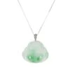 18K Happy Buddha Jade Necklace - 18K White Gold 2 18K Happy Buddha Jade Necklace - 18K White Gold -Jayde Jewelry Outlet 92090375