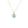 Untreated White With Apple Green Patch Jade Necklace - Kandy Donut