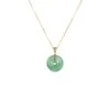 Untreated Green Pattern Jade Pendant - Kandy Donut