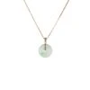 18K White With Apple Green Vein Jadeite Necklace - Kandy Donut 1 18K White With Apple Green Vein Jadeite Necklace - Kandy Donut -Jayde Jewelry Outlet 92090425