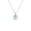 18K Pale Green With Apple Green Pattern Jade Necklace - Kandy Donut